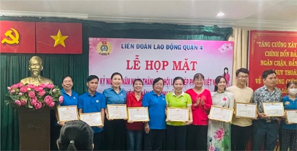 Công đoàn trường đã đạt giải Khuyến khích Hội thi nấu ăn Chào mừng 92 năm Ngày thành lập Hội Liên hiệp Phụ nữ Việt Nam (20/10/1930-20/10/2022) do Liên đoàn Lao động Quận 4 tổ chức.